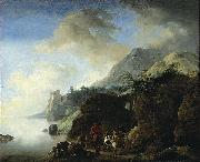Philips Wouwerman Travelers Awaiting a Ferry Sweden oil painting artist